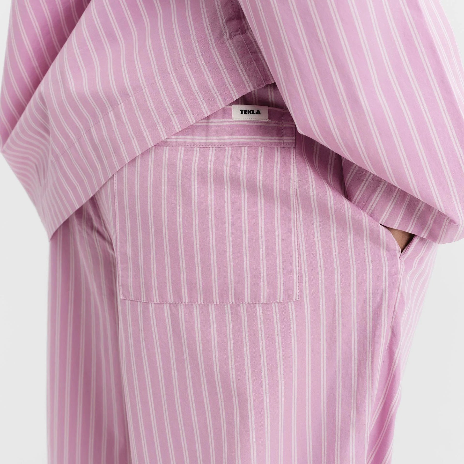 Poplin Pyjamas Pants, Purple Pink Stripes