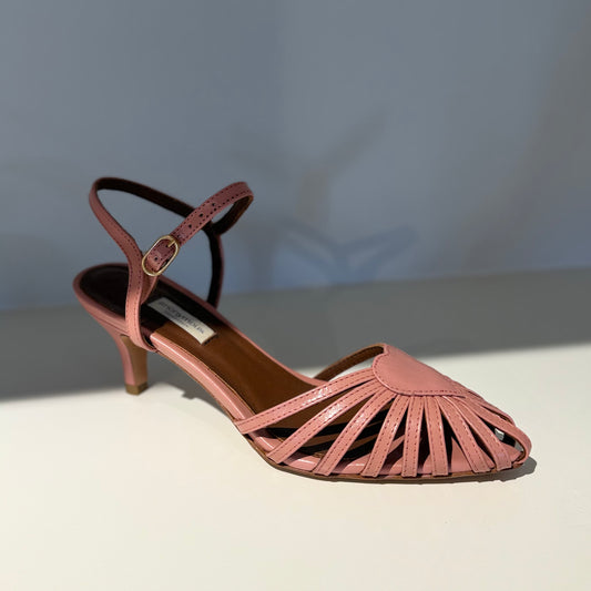 Keesha 55 Crinkled Polished Goat, Misty Coral