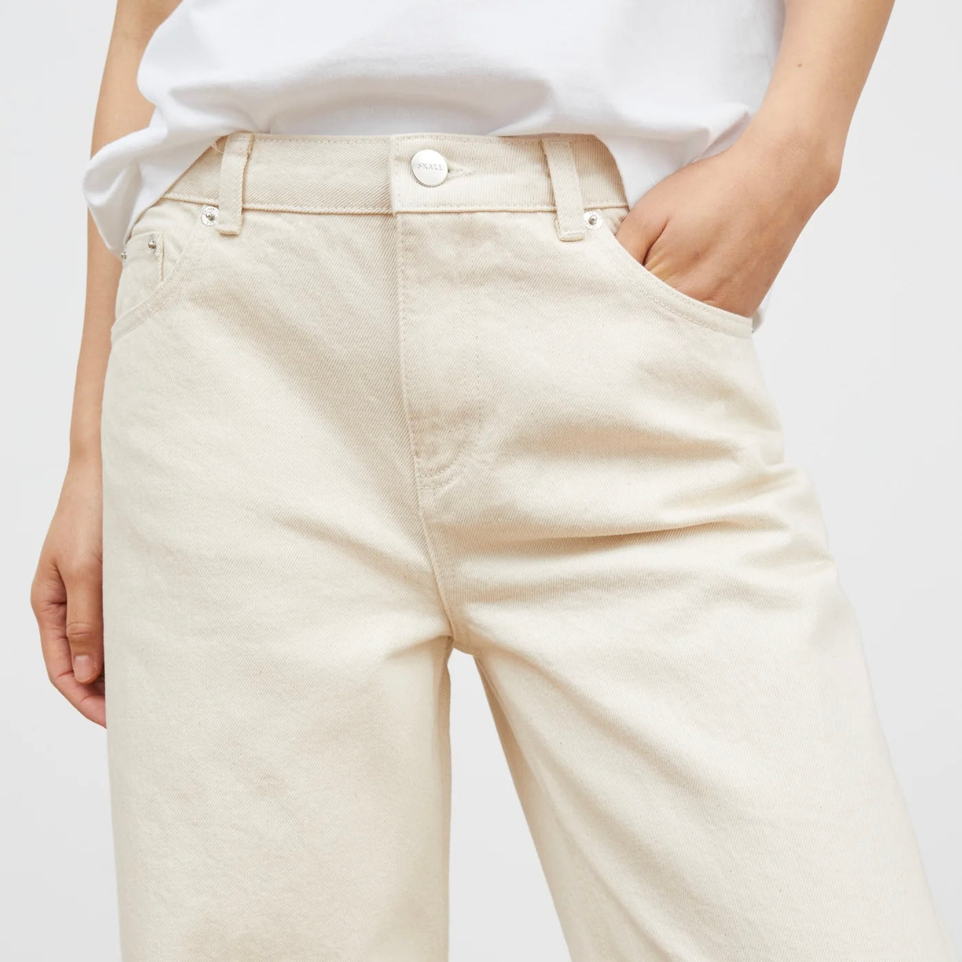Taylor Cropped Jeans, Ecru