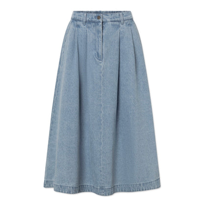 Pen Denim Nederdel, Light Denim