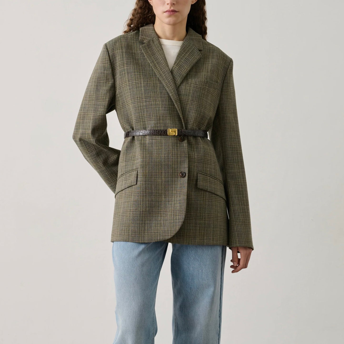 Hermosa Blazer, Marron/Vert