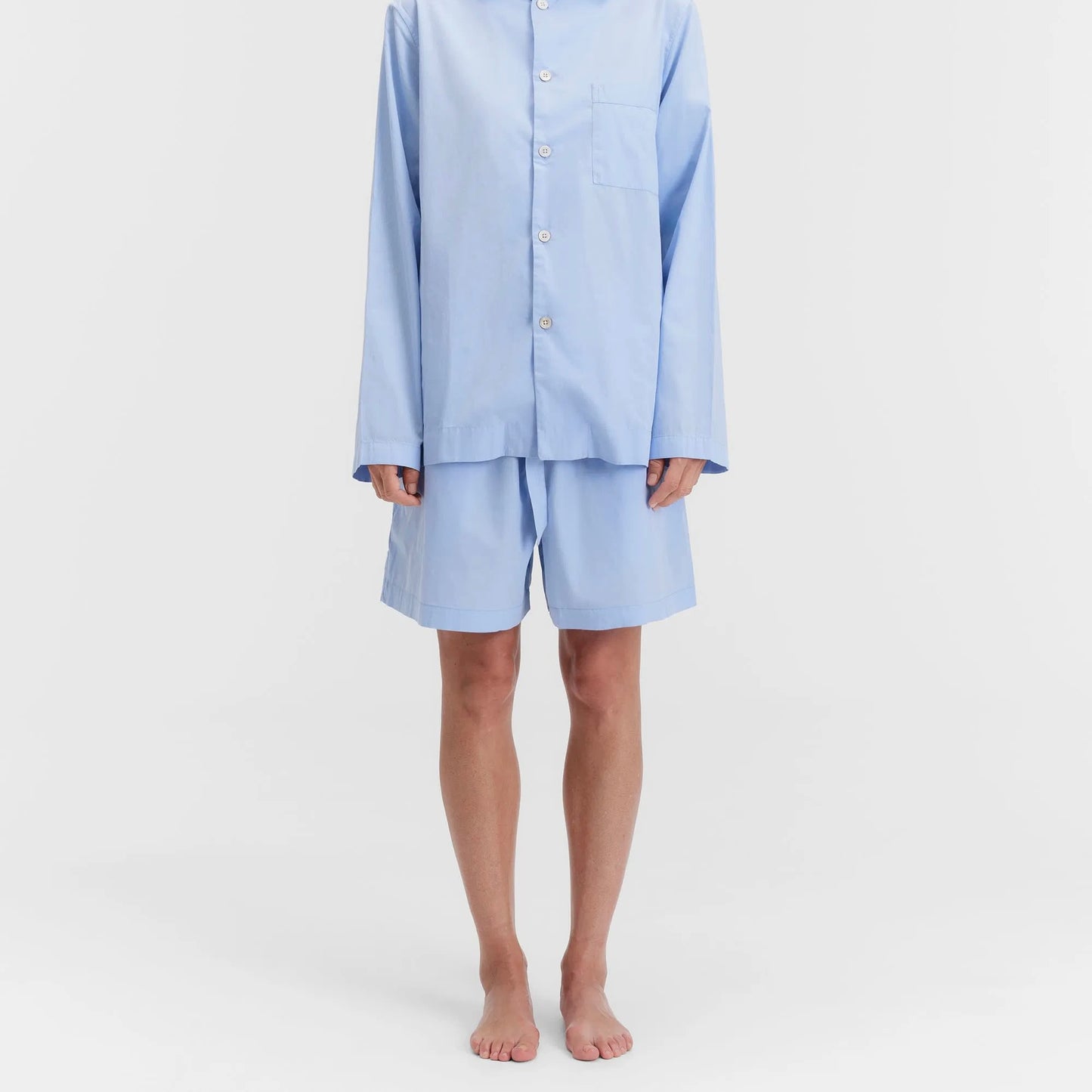 Poplin Shorts, Shirt Blue