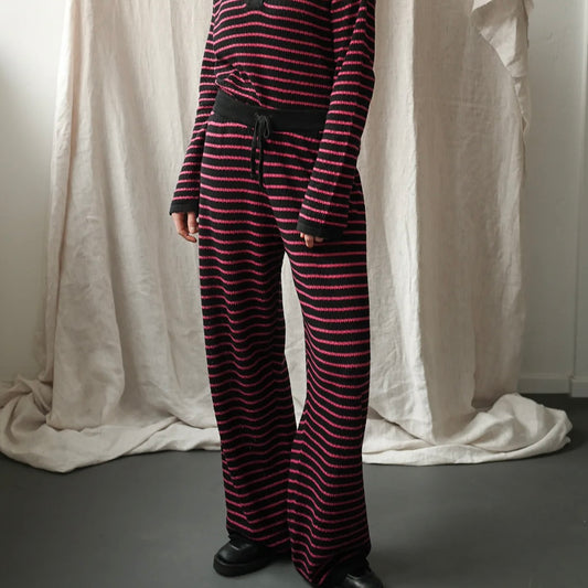 Nuria Knit Trousers, Black/Berry