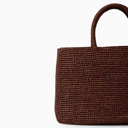 The Charlotte Raffia Bag Small, Chestnut Brown