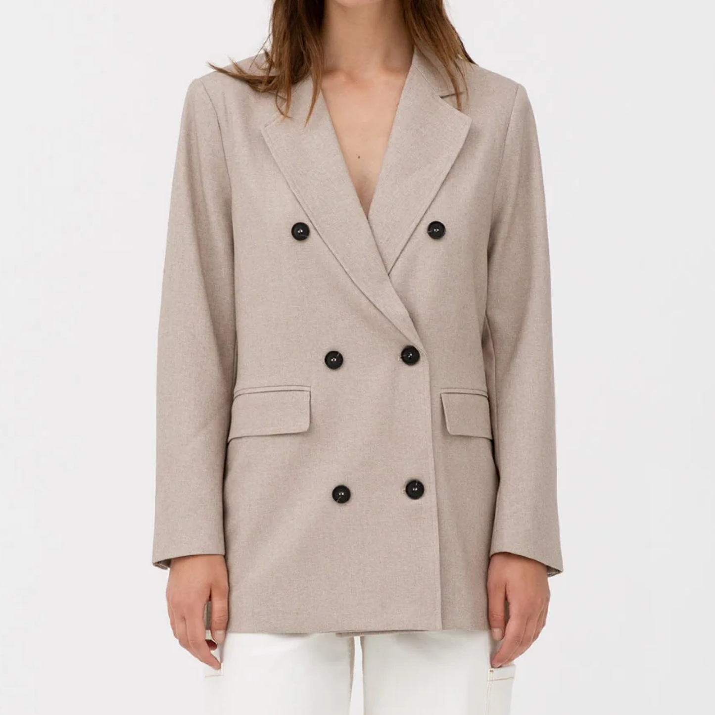 The Short Blazer, Creamy Grey