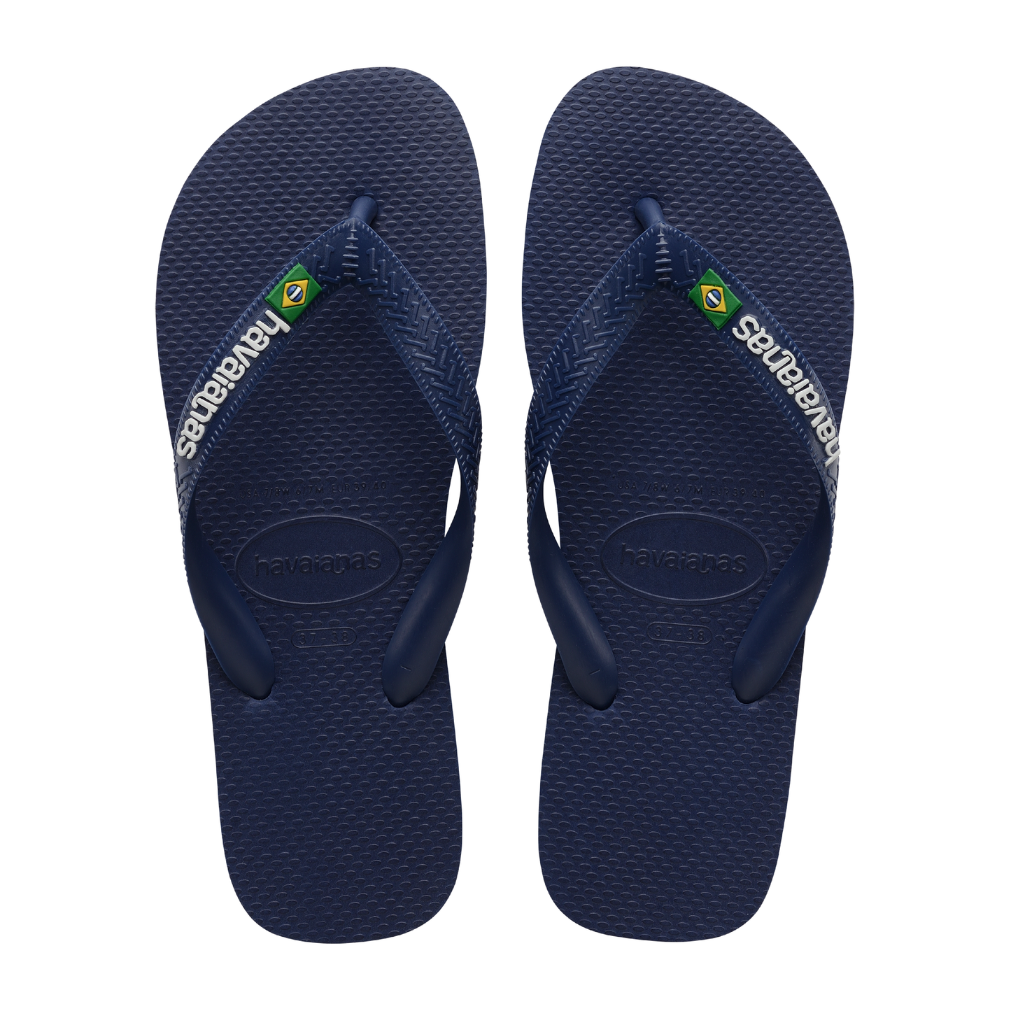 Slippers Brasil Logo, Navy Blue