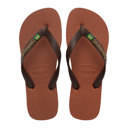 Slippers Brasil Logo, Rust/Coffee