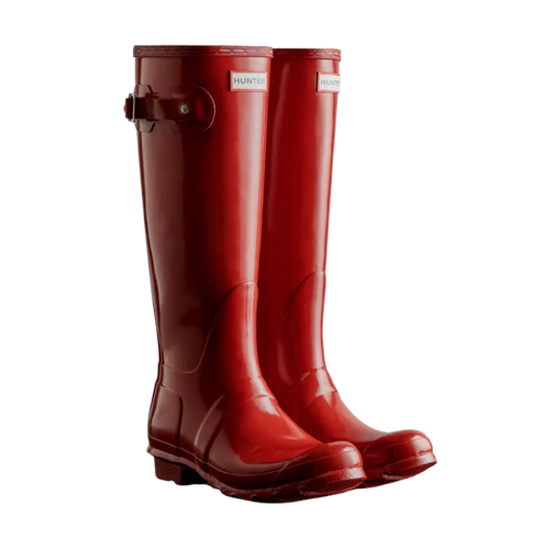 Womens Original Tall Gloss Boot, Military Red