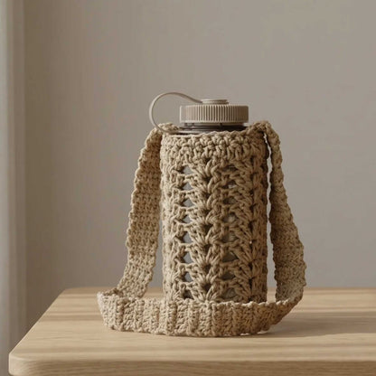 Crochet Bottle Holder, Sand