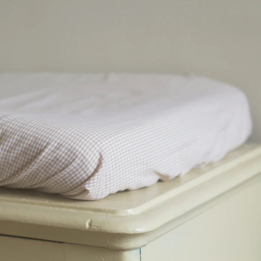 Changing Cushion Cover, Beige Check