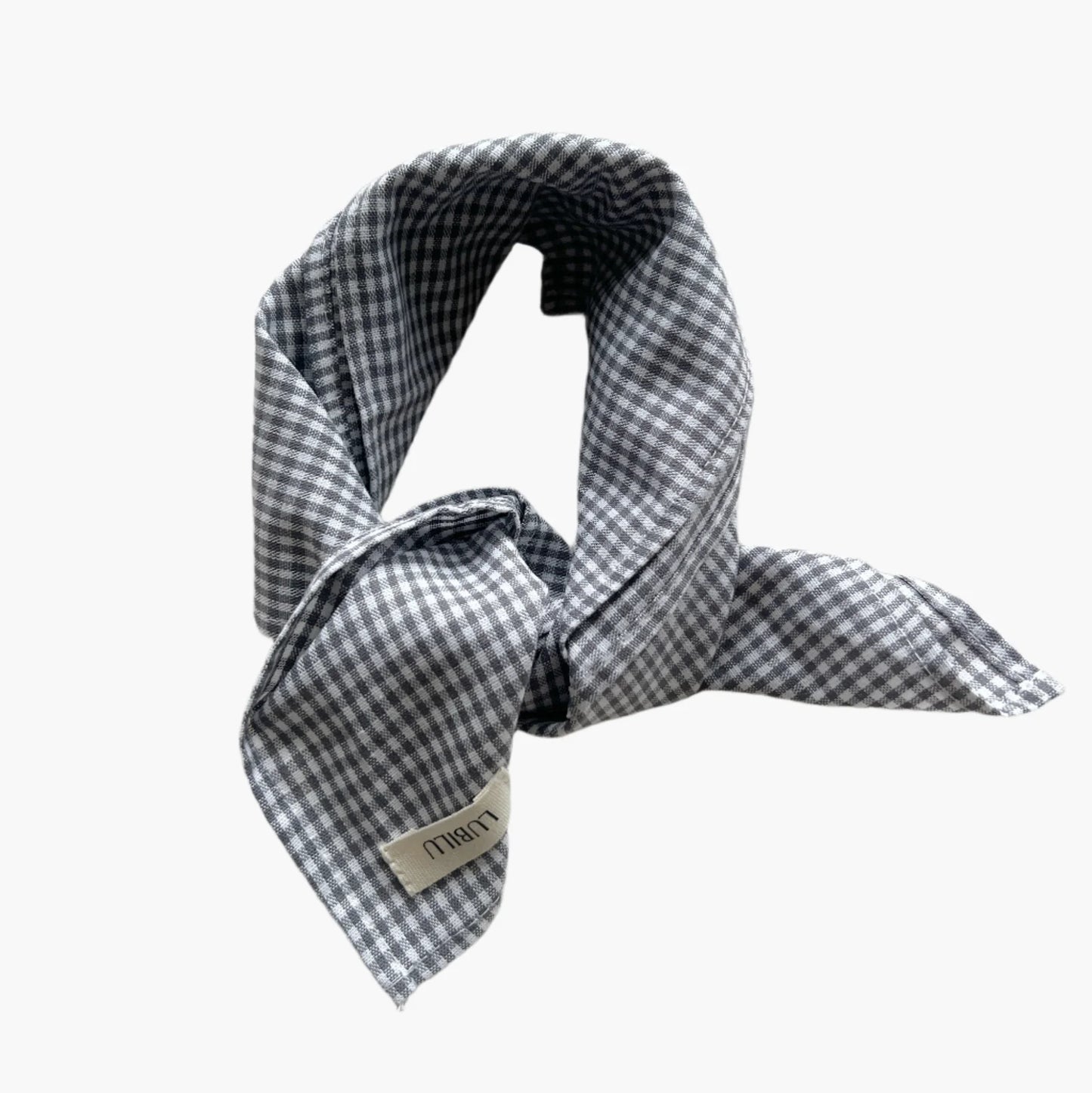Mini Check Scarf, Grey