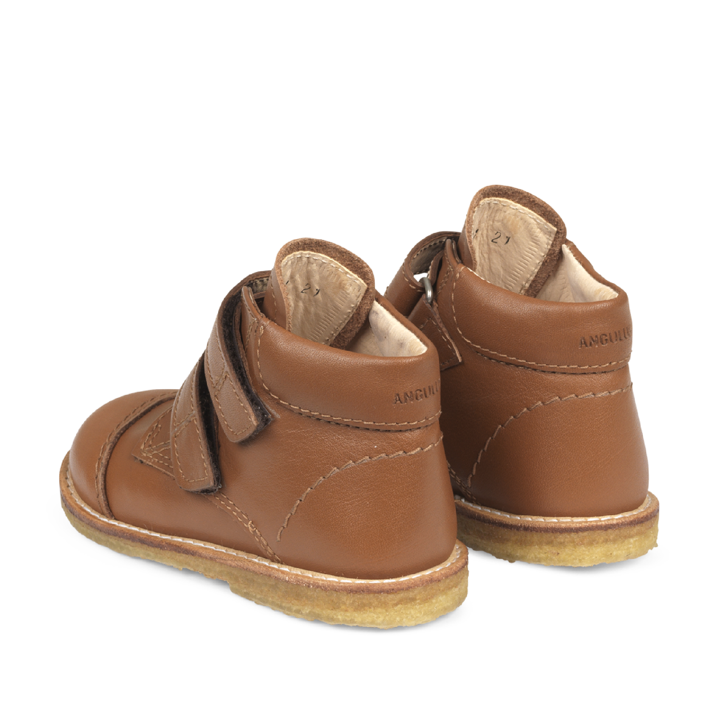 Classic Beginner Shoes With Velcro, Cognac 