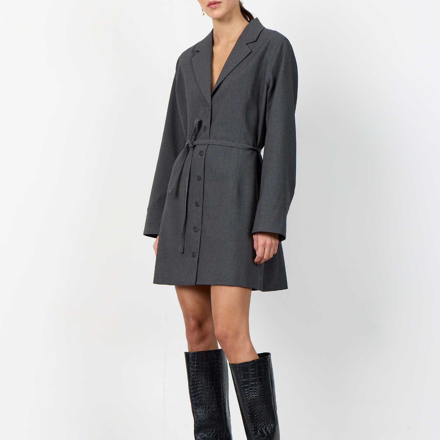 Presley 3 Kjole, Dark Grey Melange