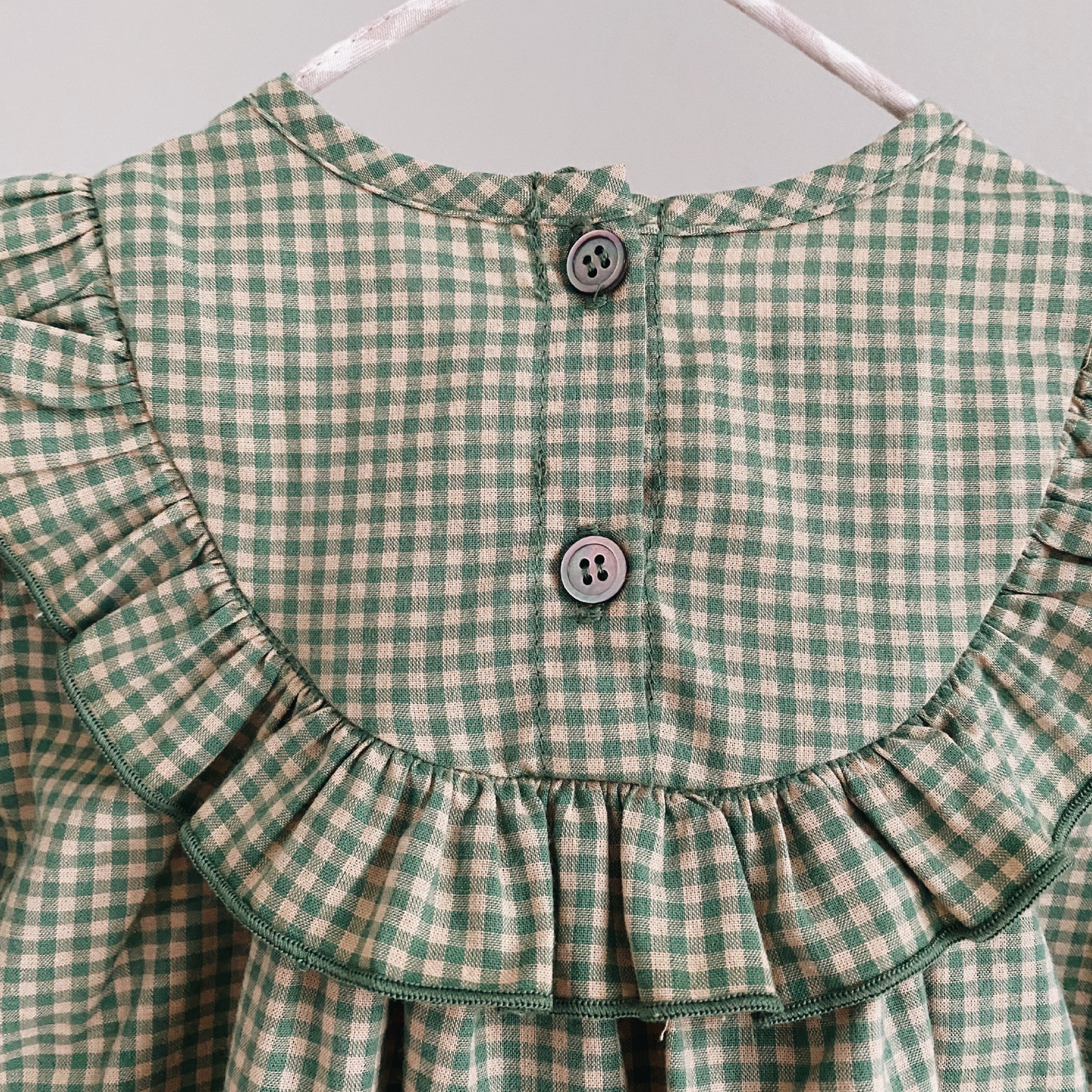 Noey Dress Baby, Green Check