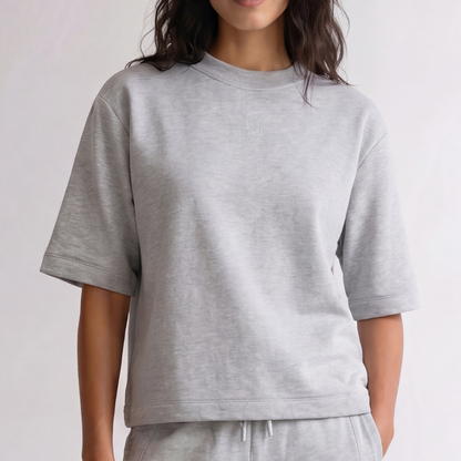 Nuka 28 Tee, Light Grey Melange