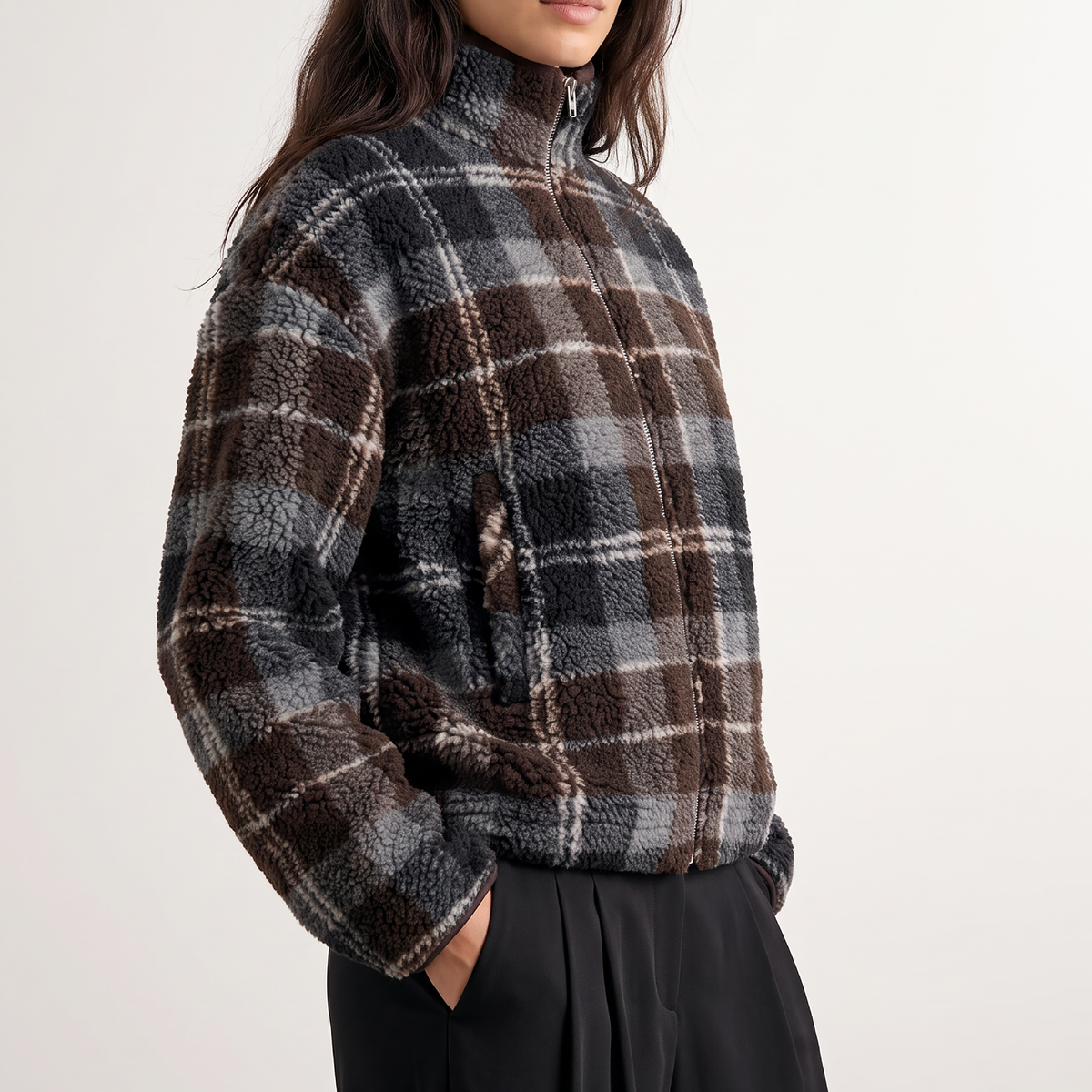 Tass 1 Fleece Jakke, After Dark Brown Ternet