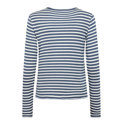 Ika 11 Bluse, Blå/Off White