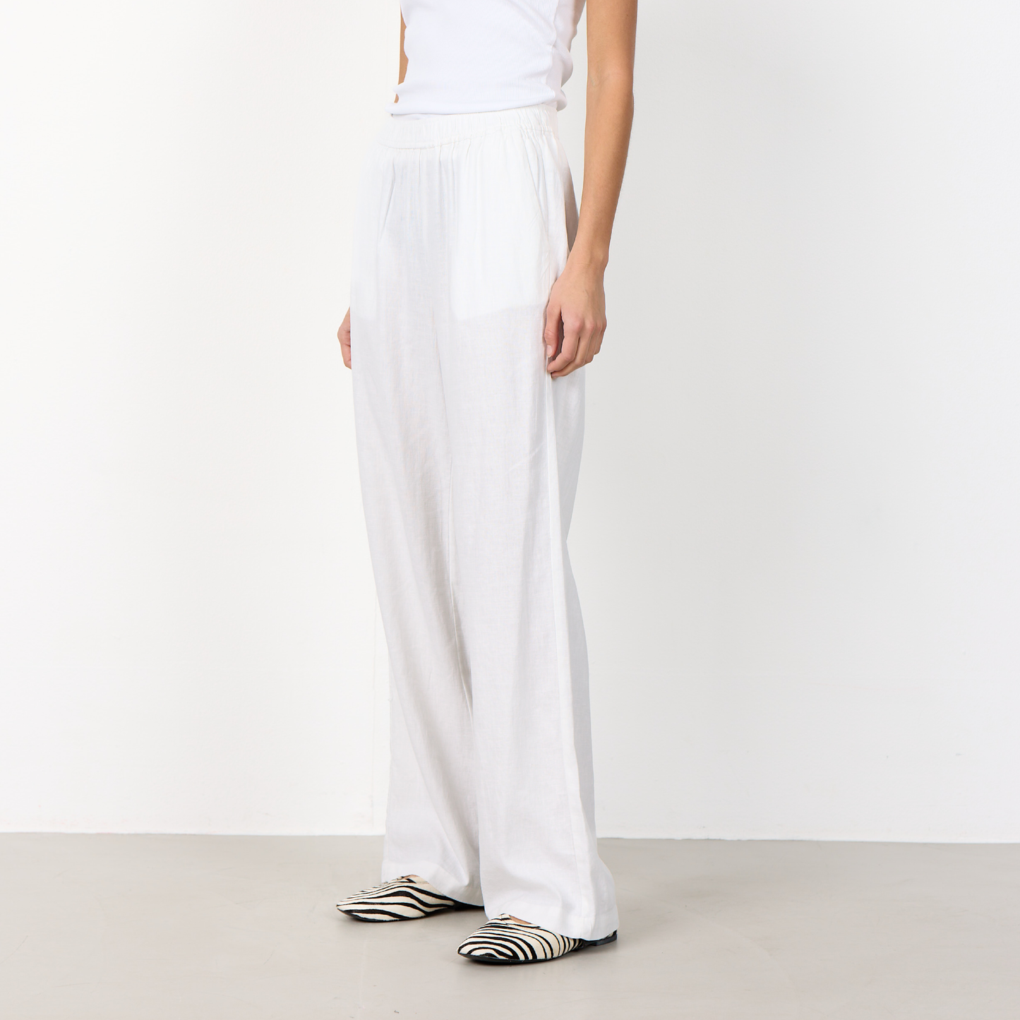 Naja 7 Bukser I Hør, Hvid