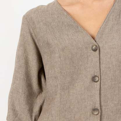 Naja 52 Kjole I Hør, Falcon Melange