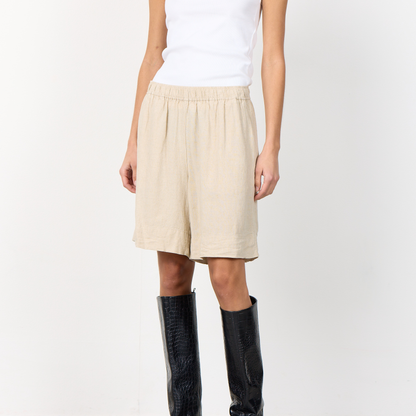 Naja 29 Shorts I Hør, Island Fossil Melange