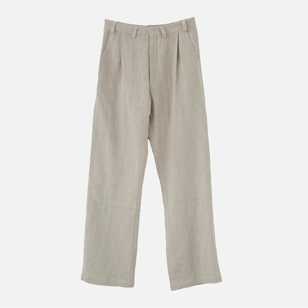 Linen Box Trousers, Nature