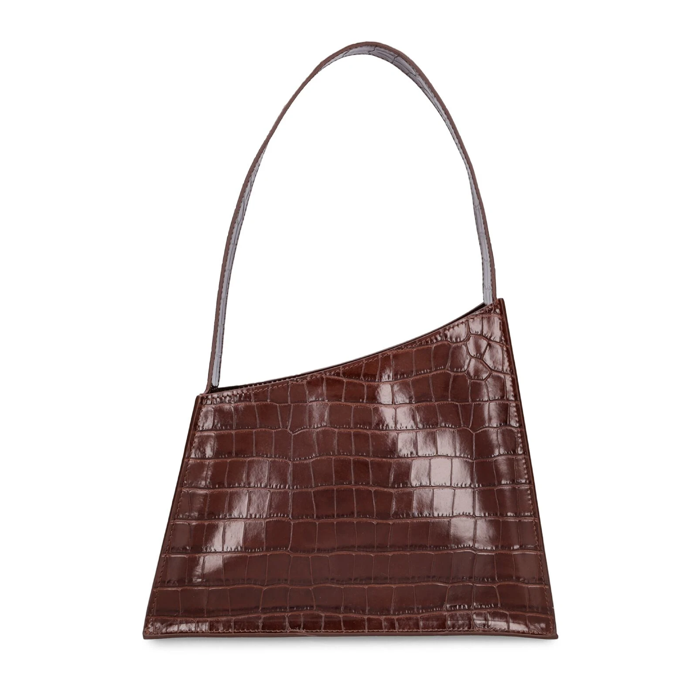 Slanted Shoulder Bag, Dark Brown