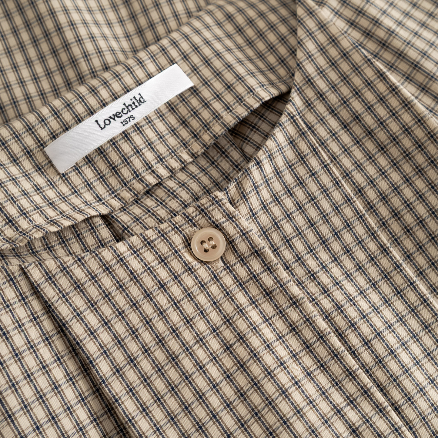 Etta Blouse, Beige Check