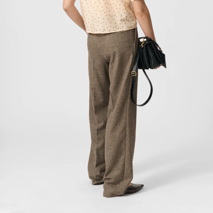 Lucas Pants, Beige Houndstooth