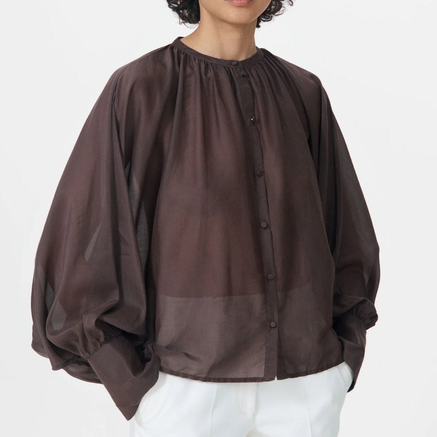 Allona Blouse, Chestnut