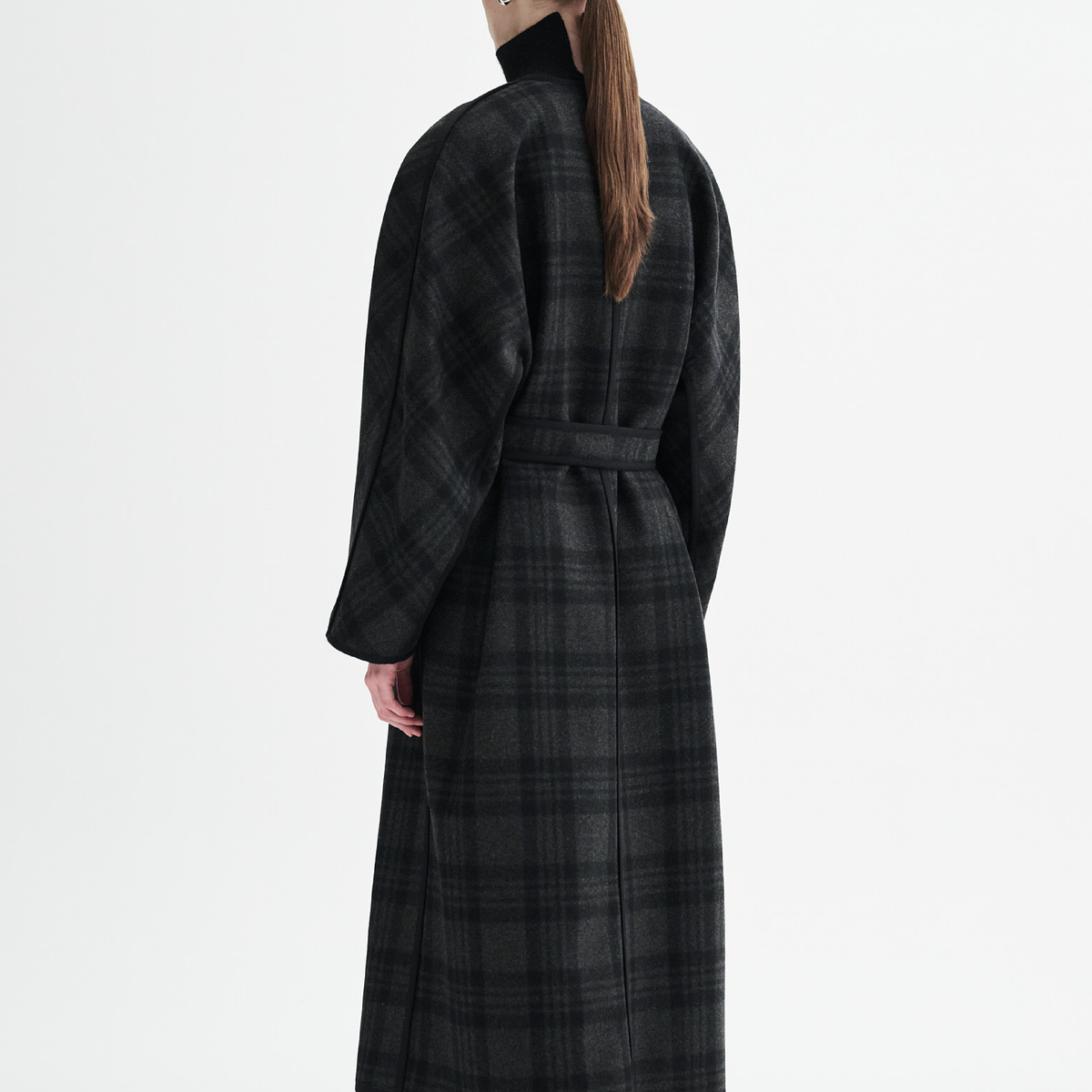 Caspia Check Coat, Black