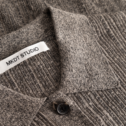 Kassandra Thin Rib Knit, Salt & Pepper