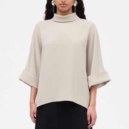 Bailee Crepe Georgette Top, Sand