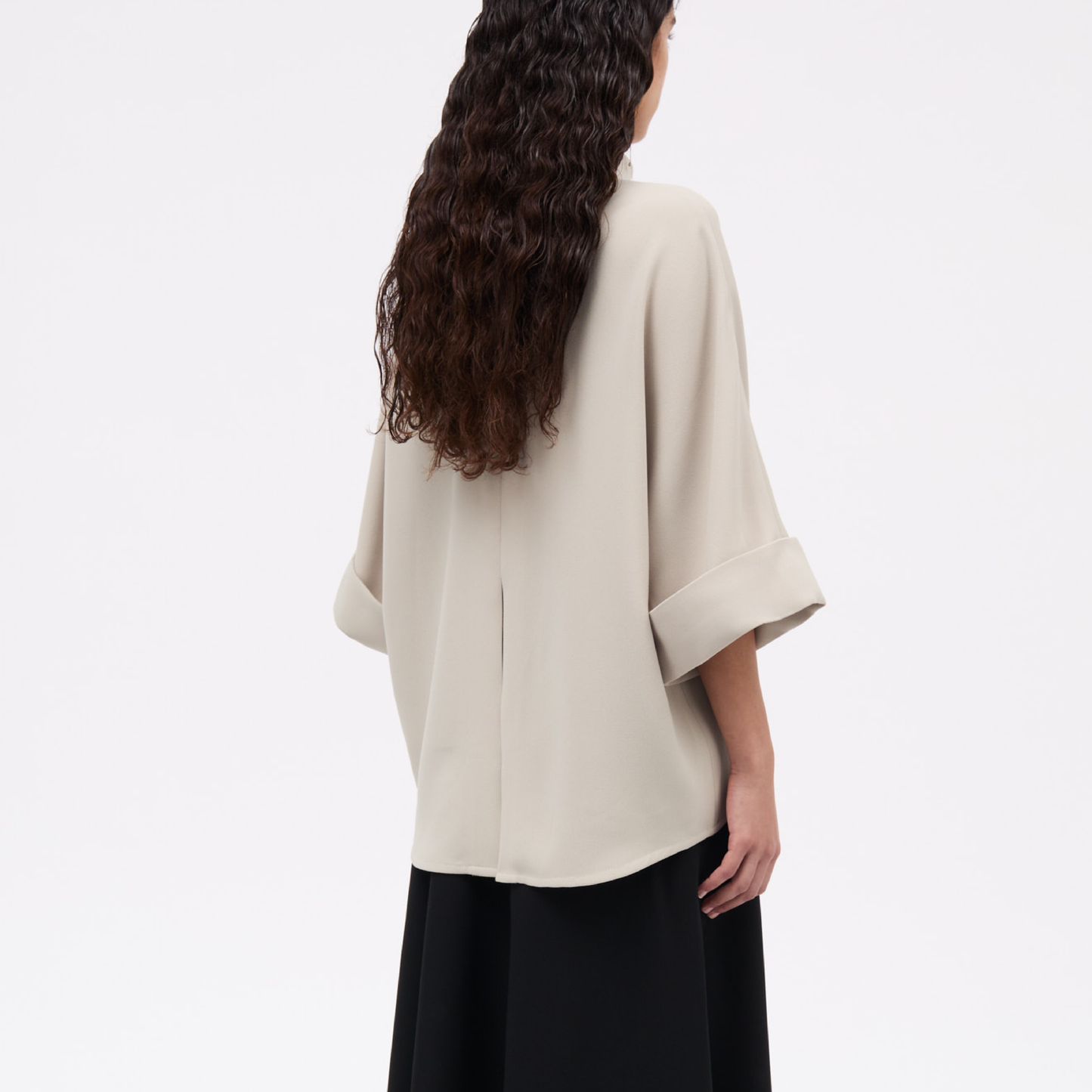 Bailee Crepe Georgette Top, Sand