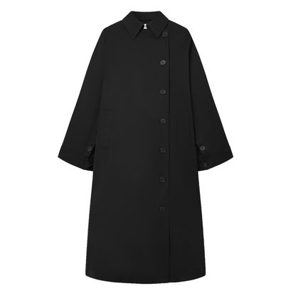 Coraline Bonded Cotton Coat, Black