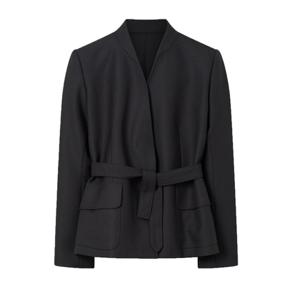 Judy Thin Solid Wool Blazer, Black