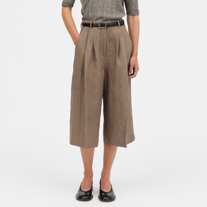 Pennie Linen Hemp Shorts, Wood