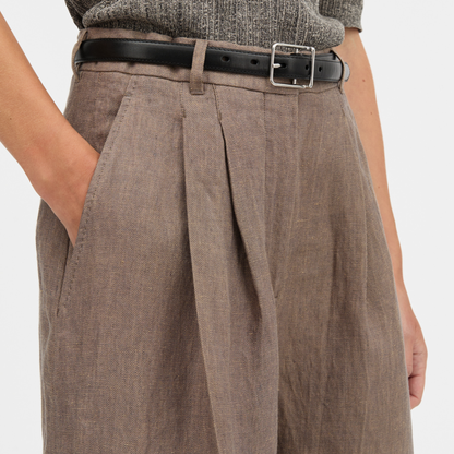 Pennie Linen Hemp Shorts, Wood