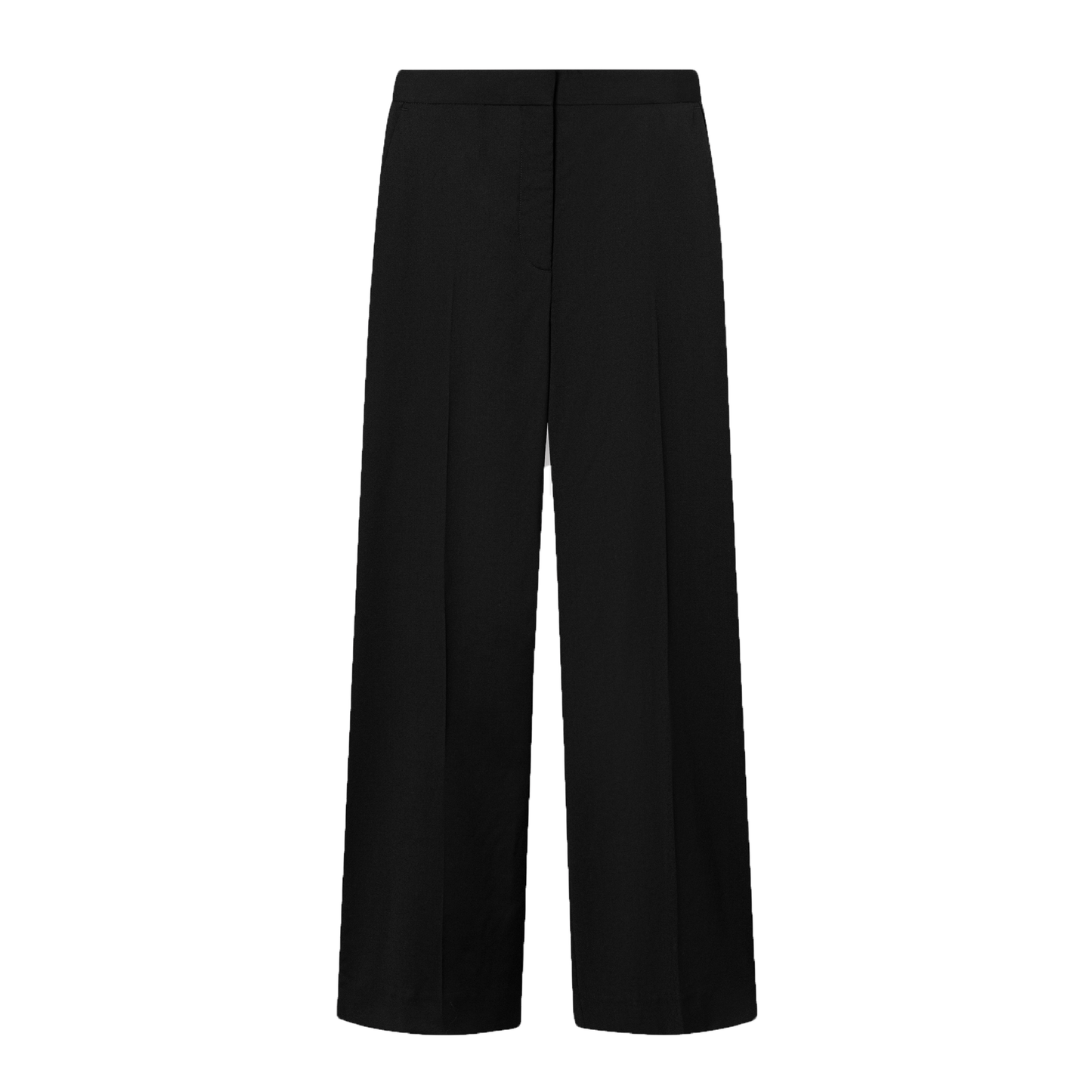 Petra Thin Solid Wool Bukser, Black