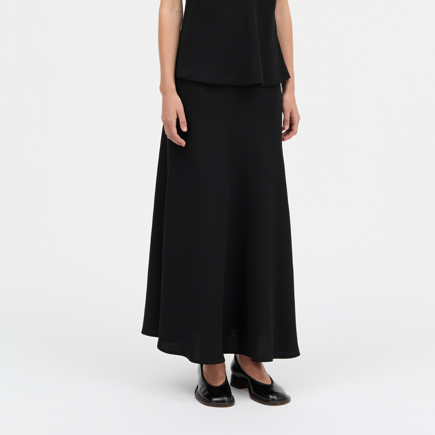 Nimo Crepe Georgette Nederdel, Sort