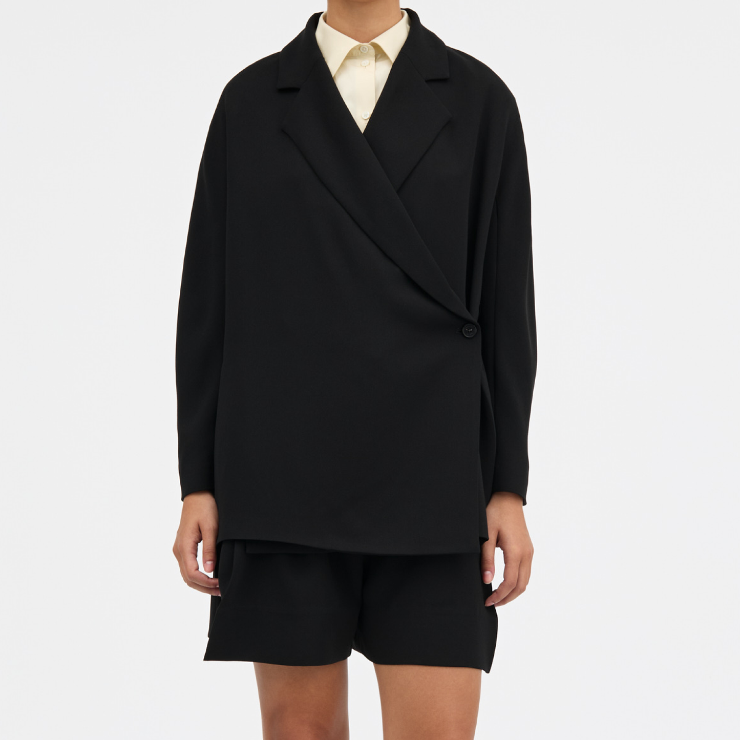 Josetta Crepe Georgette Blazer, Sort