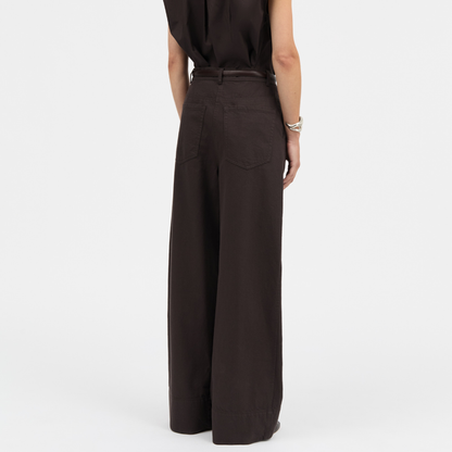 Prairie Cotton Twill Bukser, Dark Brown