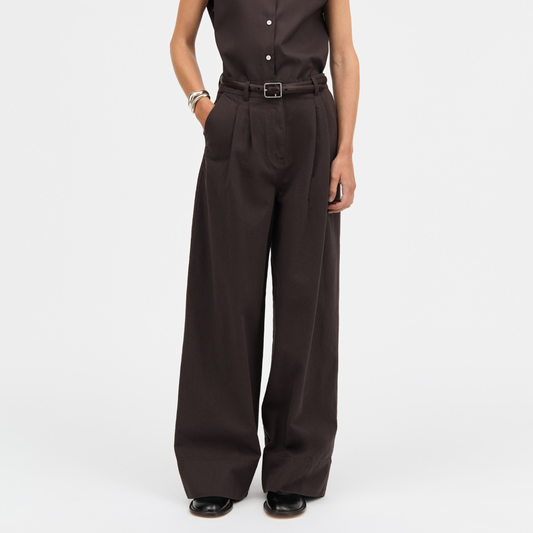 Prairie Cotton Twill Bukser, Dark Brown