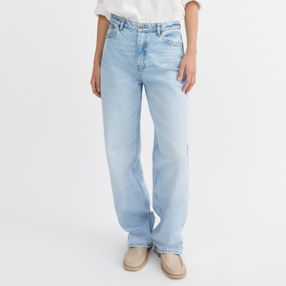 Maddy Straight Jeans, Worn Light Blue