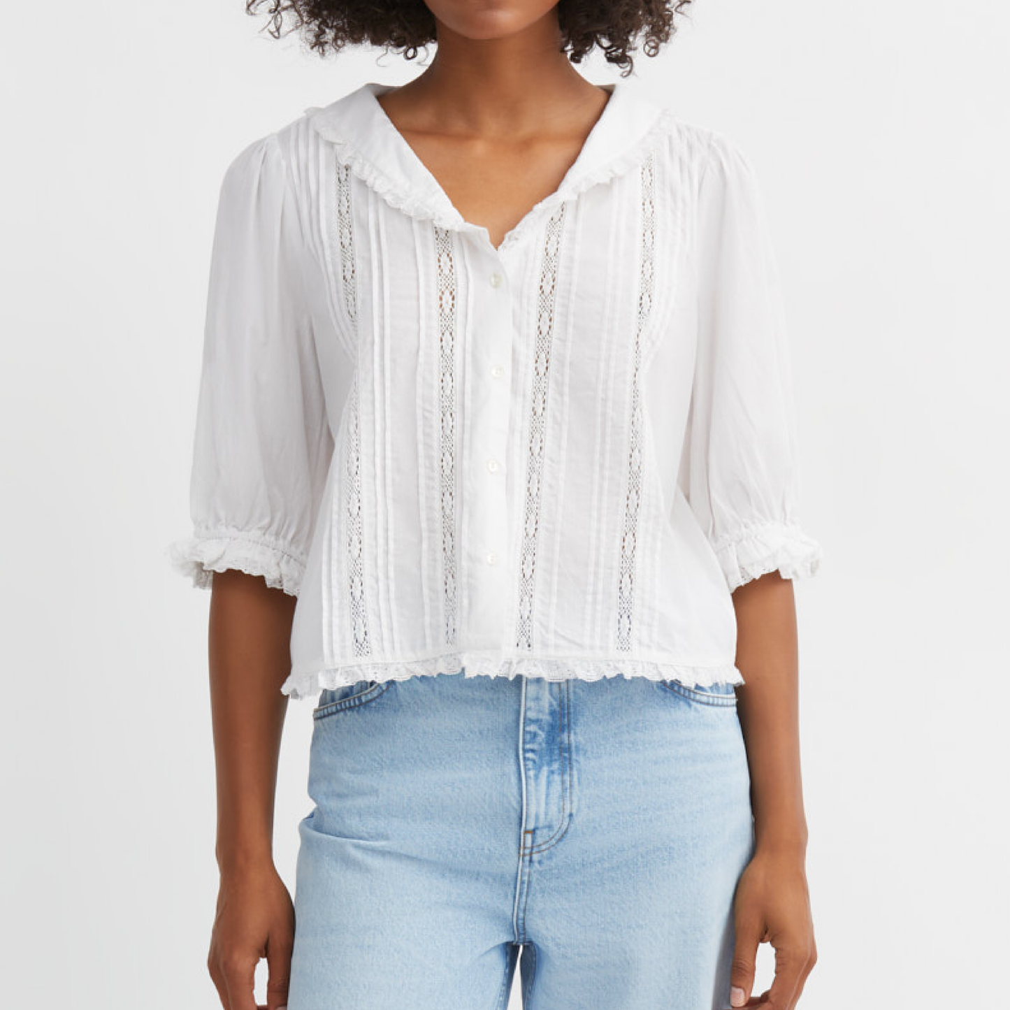 Magnolia Short Sleeve Blouse, Optic White