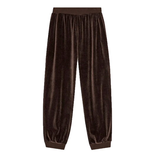 Mally Sweatpants Velvet, Dark Brown