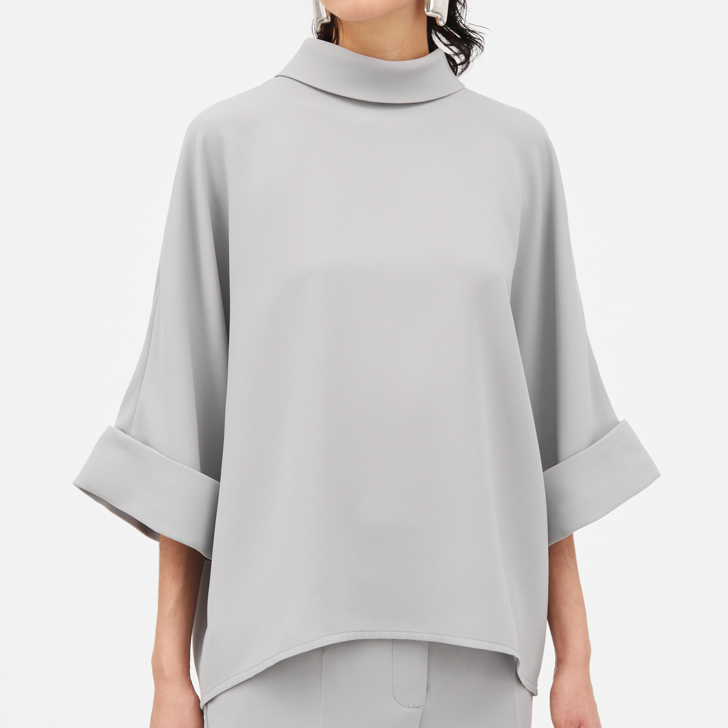 Bailee Crepe Georgette Top, Grey