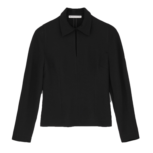 Brisa Crepe Georgette Skjorte, Sort