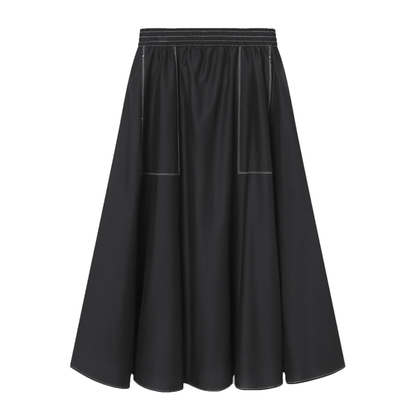 Nanda Sheer Cotton Nederdel, Black