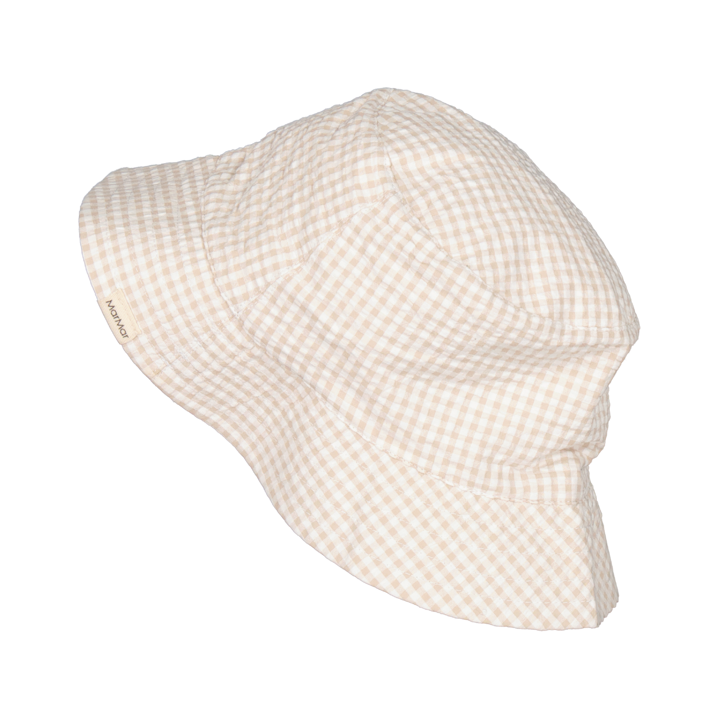 Arida Cotton Seersucker Bøllehat, Grey Sand Gingham