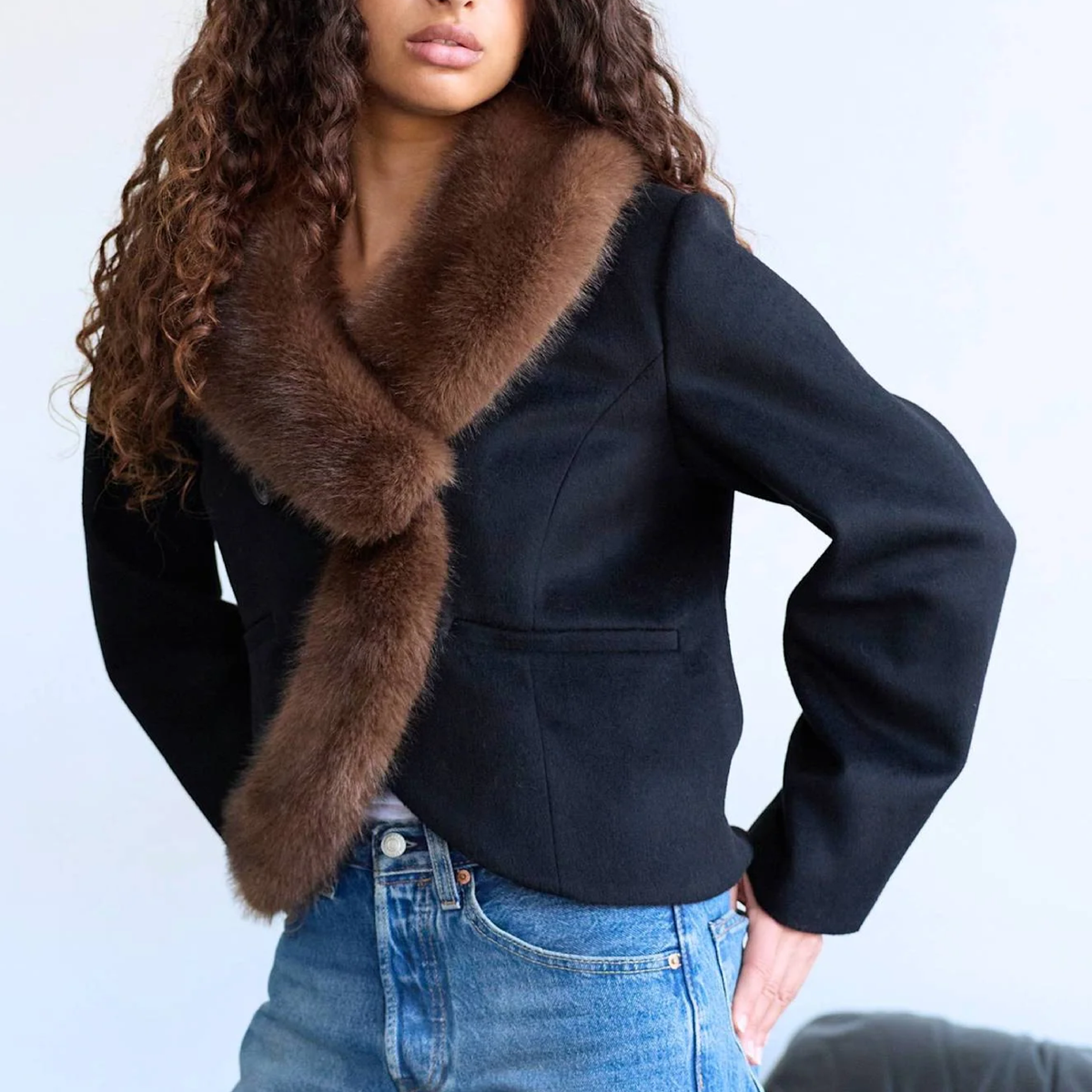 Sloane Jacket, Black/Brown